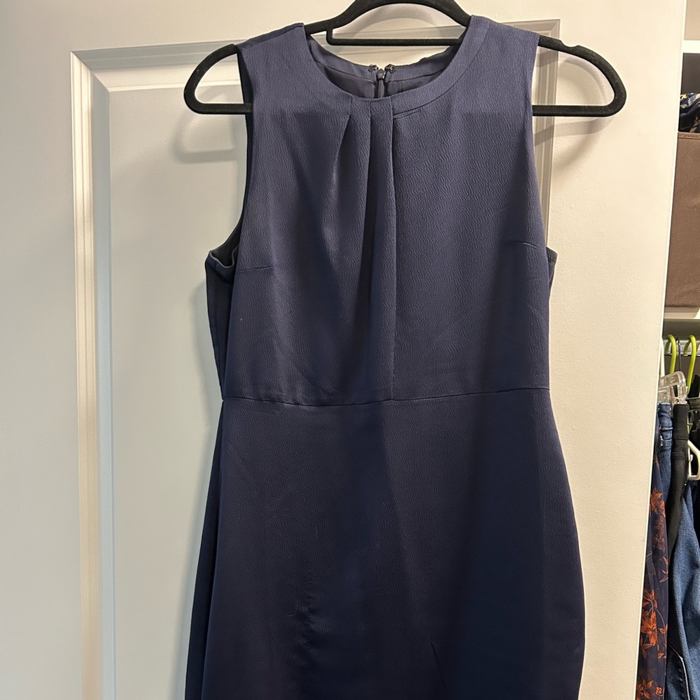 Banana Republic high neck blue satin dress